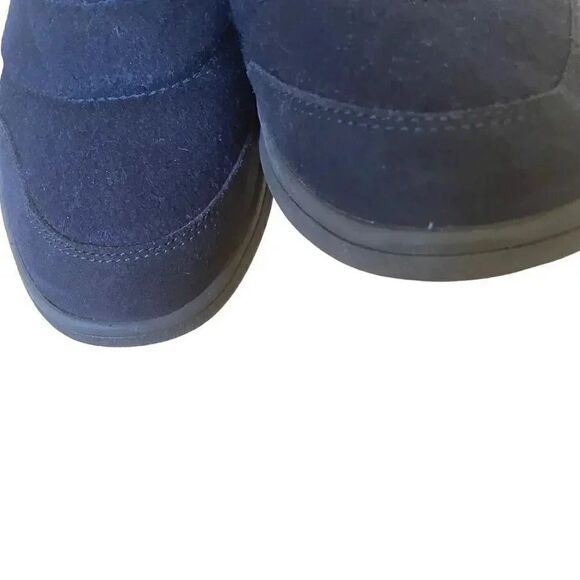 FLORSHEIM SPORTIE  Leather Textile Wool Moc Toe Slip On SHOE MENS NAVY BLUE 10 - Picture 7 of 10